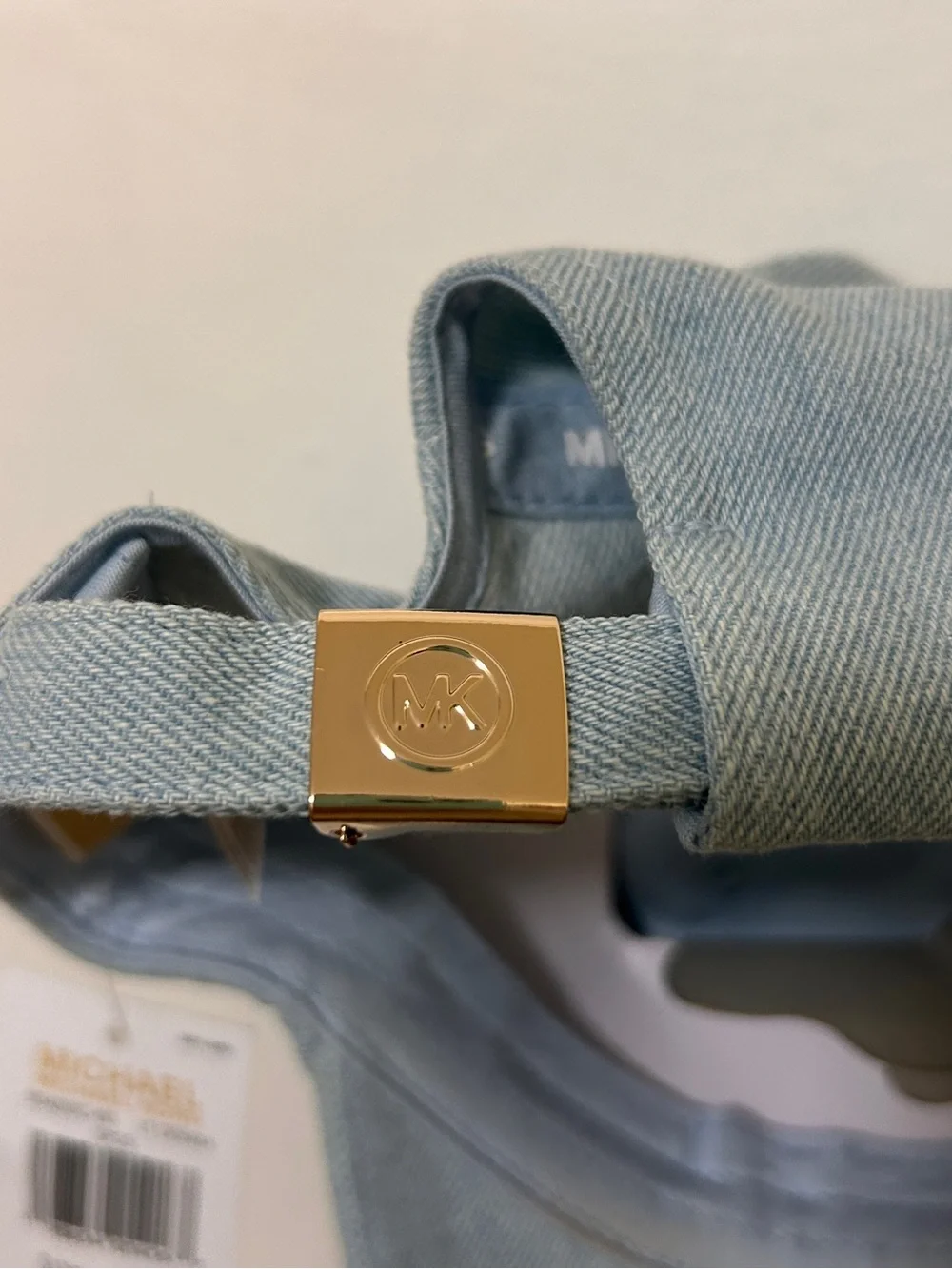 NWT Michael Kors Dusty Blue MK Embroidered Logo Baseball Cap